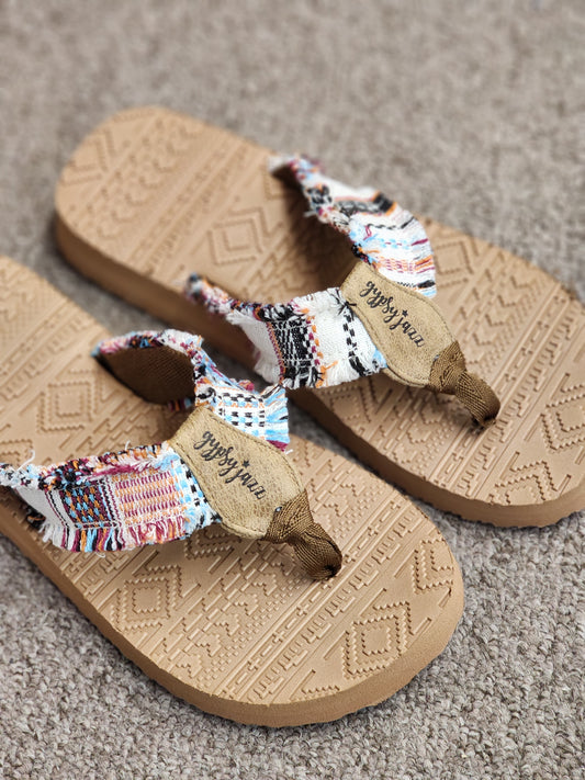 Multi Patchwork Gypsy Jazz Flip Flops