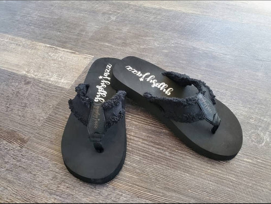 Black Gypsy Jazz Flip Flops