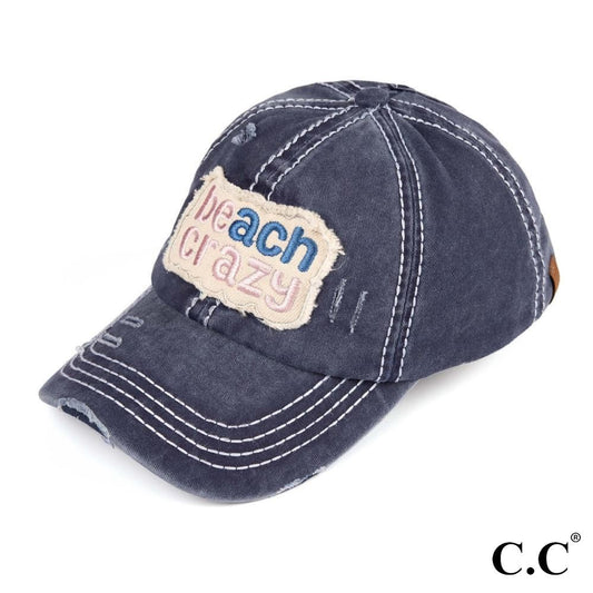 BEach CRAZY Navy C.C Ballcap