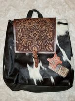 Hairon Hide Hand Tooled American Darling Backpack