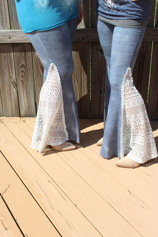 Lace Bell Bottom Pants